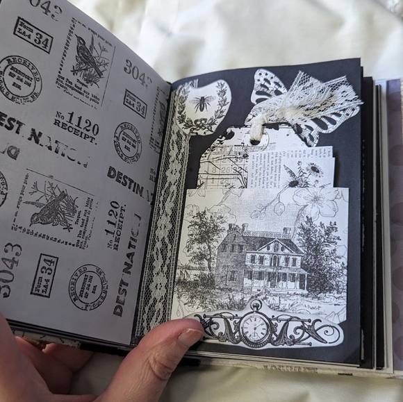 Handmade Black & White Journal Album Memory Book - Picture 5 of 11